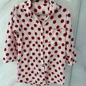 Stylish Red Polka Dot Button Down Shirt